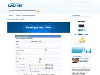 Casanet: Recrutement dans le conseil en informatique et web