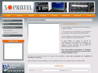 Sopratel à Casablanca: Recrutement en réseaux informatiques