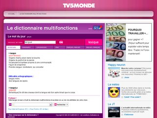 Dictionnaire français de TV5 avec Mediadico: Synonymes et traduction
