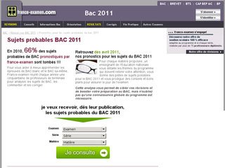 Sujets probables bac français 2011 pour toutes les séries en ligne