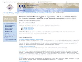 UCL en Belgique et frais de logement étudiant