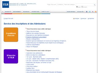 Université libre de Bruxelles en Belgique: Admission et inscription