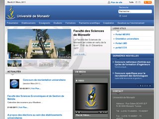 www.um.rnu.tn: Site université Monastir en Tunisie