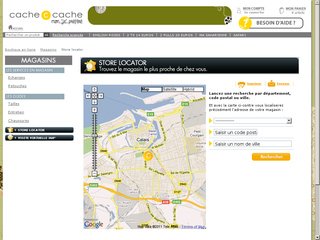 Liste magasins cache cache en ligne