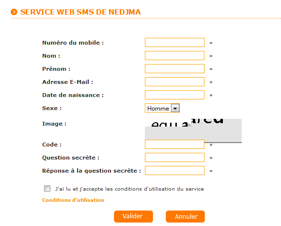 Nedjma.dz: Envoyer des sms gratuits en ligne