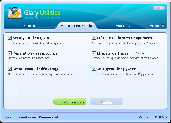Télécharger Glary Utilities pour réparer les pannes d'un ordinateur